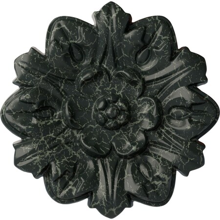 Ekena Millwork Emery Leaf Ceiling Medallion, Hand-Painted Painted Turtle Crackle, 7 5/8"OD x 1"P CM07EMPTC